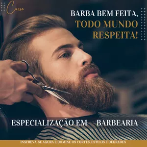 Curso Treinamento Completo em Barbearia: Fundamentos Iniciais e Técnicas Avançadas