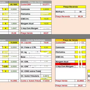 Imagem de capa para o Ebook Planilha de calculo de preço de produtos C/Substituição ou S/ Substituição tributária