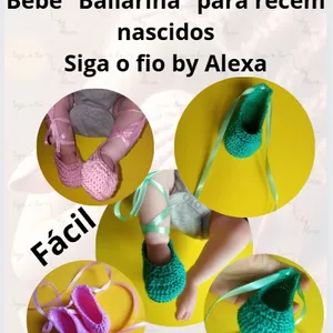 Imagem de capa para o Curso online Passo a Passo - Sapatinho de Bebé “Bailarina” para recém nascidos