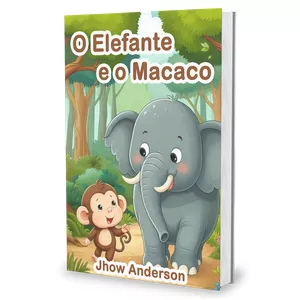 Imagem de capa para o Ebook O Elefante e o Macaco - história Infantil