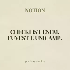 Imagem de capa para o Ebook CHECKLIST ENEM, FUVEST E UNICAMP - NOTION