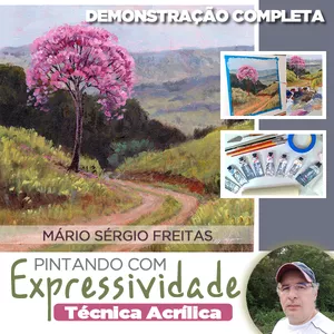 Imagem de Pintando com Expressividade: paisagem com ipê rosa criado por Mario Sergio Freitas na hotmart