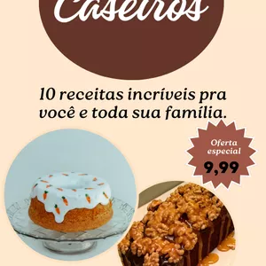 Imagem de capa para o Ebook Receitas Incríveis de Bolos Caseiros para Todos os Momentos.