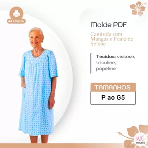 Imagem de capa para o Ebook MOLDE CAMISOLA COM MANGAS E FRANZIDO SELENE