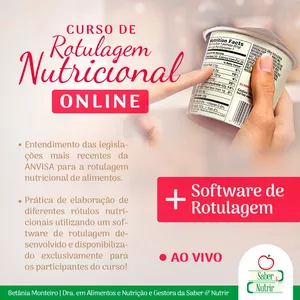 Imagem principal do produto Curso de Rotulagem Nutricional com Software