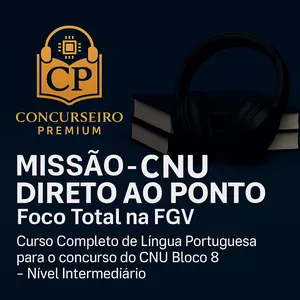 Imagem de capa para o Curso online Curso Completo de Português FGV – CNU Bloco 8 (Nível Intermediário)
