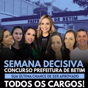 Imagem de capa para o Curso online COMBO DA APROVAÇÃO: SEMANA DECISIVA + AULÃO DE VÉSPERA - PREPARATÓRIO CONCURSO PREFEITURA DE BETIM - TODOS OS CARGOS 