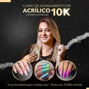 Imagem principal do produto Curso de Alongamento em Acrílico 10K