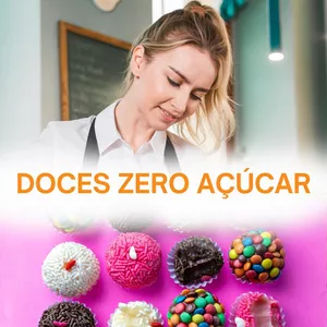 Imagem de capa para o Ebook 🍫 🍧 +50 RECEITAS DE DOCES ZERO AÇÚCAR
