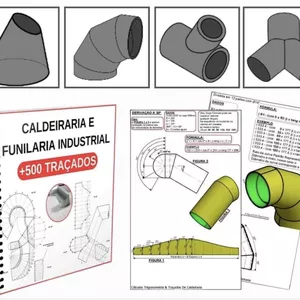 Imagem de capa para o Ebook Desenho técnico para traçado de caldeiraria e tubulação. 