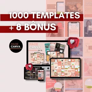 Pack Canva Pro + | + de 1000 Templates Editáveis | + Pack Profissões + Capas para Igtv/reels + 8 Bônus | O MAIS COMPLETO DO MERCADO!!! >