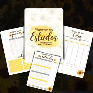 Imagem de capa para o Ebook Planner de Estudos Sunflower