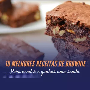 Imagem de capa para o Ebook 10 Melhores Receitas de Brownie para Renda Extra