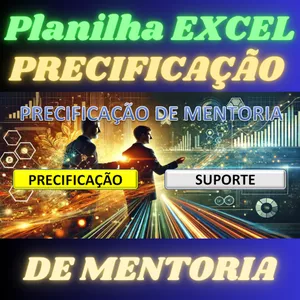 Imagem de capa para o Ebook MENTORIA - Planilha Excel para Precificação de Mentorias.