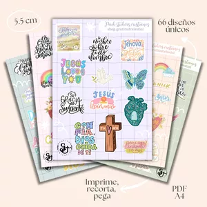 Imagen de portada para Ebook Pack de 66 stickers cristiano 