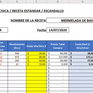 Imagen de portada para Curso online Ficha Técnica COSTO DE RECETAS