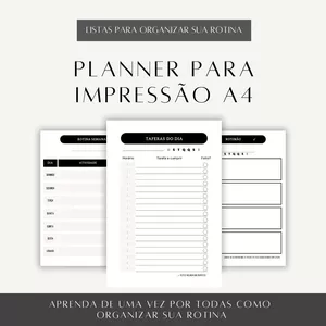 Imagem de capa para o Ebook Planner para impressão A4 PDF