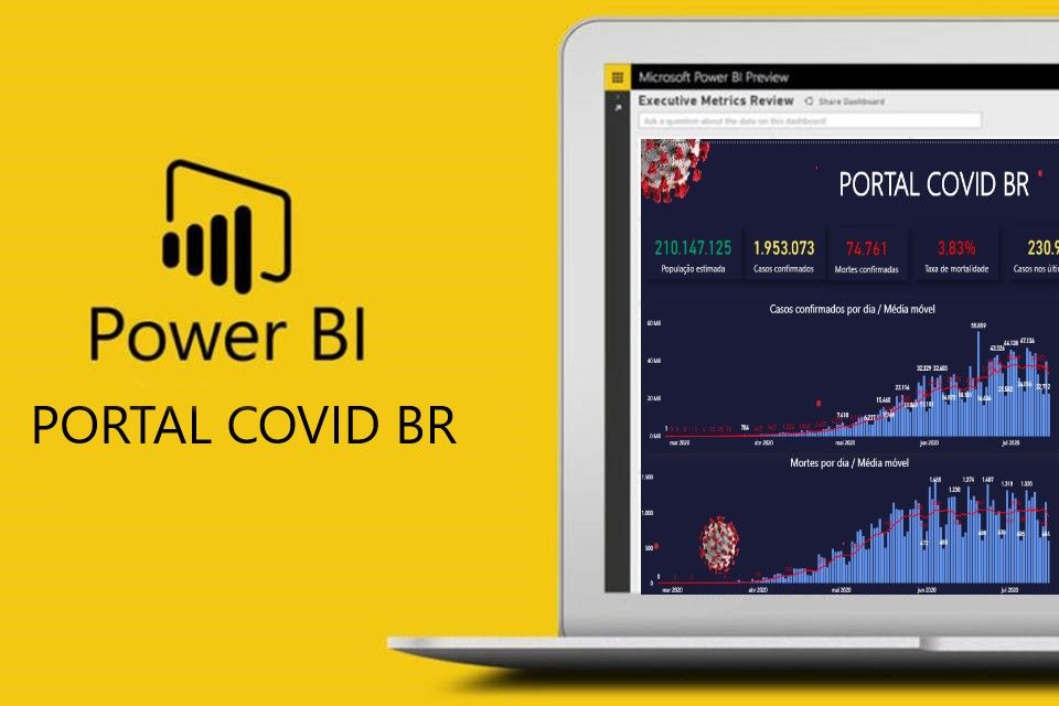 Imagem do curso Portal COVID 19 desenvolvido em Power BI