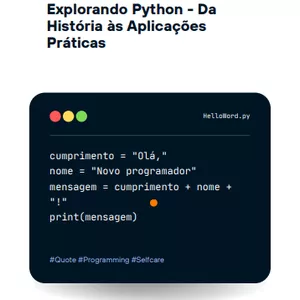 Imagem de capa para o Ebook Explorando Python - Da História às Aplicações Práticas