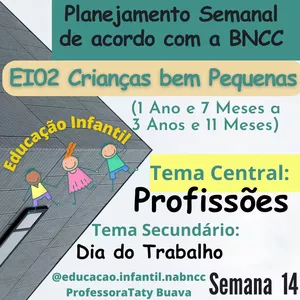 Imagem de capa para o Curso online Planejamento Semanal - EI02 - Semana 14 - Profissões/Dia do Trabalho