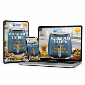 Imagem de capa para o Ebook Receitas para Air Fryer: O Guia Definitivo de Receitas e Praticidade | 60 Receitas Práticas para o seu Dia a Dia - Escolha Pro Lar 