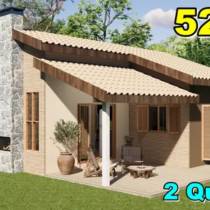 Imagem de capa para o Curso online Casa simples com 52 m² | 2 Quartos  | Tiny House | Quitinete | Loft | Small House | MODERNO E BARATO