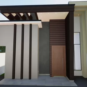 Projeto de casa de tres quartos pequena e moderna de 78 Metros.