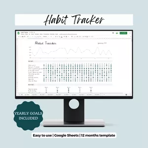 Cover image for Ebook Habit Tracker Google Sheet Template