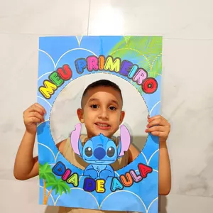 Imagem de capa para o Ebook Meu primeiro dia de aula - stitch 