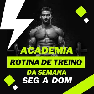 Imagem de capa para o Ebook ACADEMIA, ROTINA DE TREINO DA SEMANA SEG A DOM