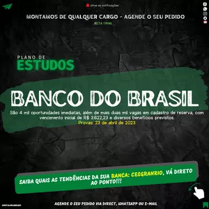 Imagem de capa para o Ebook PLANO DE ESTUDOS - BANCO DO BRASIL 2023 AGENTE COMERCIAL