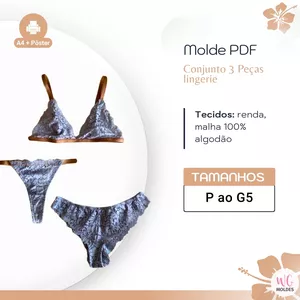 Imagem de capa para o Ebook MOLDE CONJUNTO TRÊS PEÇAS LINGERIE