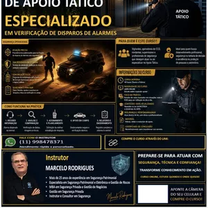 Imagem do curso TREINAMENTO | APOIO TÁTICO EM VERIFICAÇÃO DE DISPAROS DE ALARMES