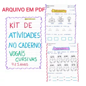Imagem de capa para o Ebook kit vogais cursivas 