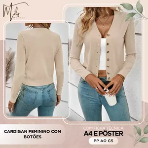 Imagem de capa para o Ebook Cardigan Feminino com Botões