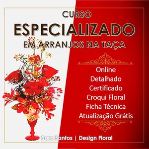 Imagem de capa para o Curso online Curso Especializado Em Arranjos Na Taça - Sara Santos