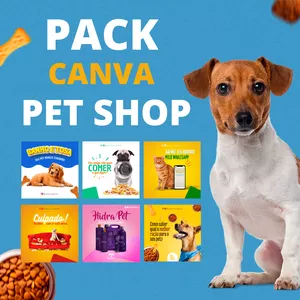 Imagem de capa para o Curso online Pack Canva Pet Shop