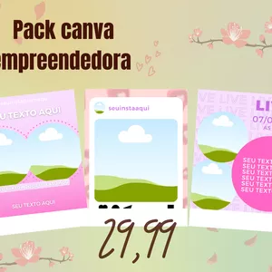 Imagem de capa para o Curso online Canva Pack empreendedora artes editáveis 