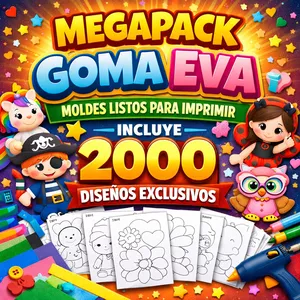 Imagen de portada para Curso online 🎁MegaPack GOMA EVA +2.000 Diseños Exclusivos🎉
