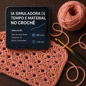 Imagem de capa para o Curso online IA Simuladora de Tempo e Material&nbsp;no&nbsp;Crochê