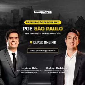 Imagem de capa para o Curso online PREPARAÇÃO DISCURSIVA PGE SÃO PAULO - SEM CORREÇÃO INDIVIDUALIZADA