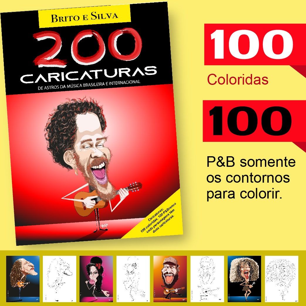 Imagem do curso 200 CARICATURAS - De Astros da Música Nacional e Internacional.