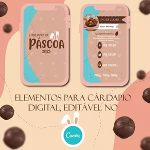 Imagem de capa para o Curso online Elementos para Cardápio de páscoa editável no canva
