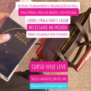 Imagem de capa para o Evento presencial Curso Viaje Leve. Turma 02. Diurno.