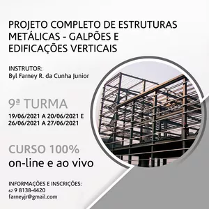 Imagem de capa para o Curso online PROJETO COMPLETO DE ESTRUTURAS METÁLICAS - GALPÕES