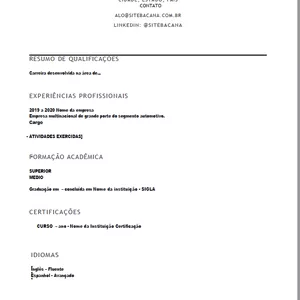 Imagem de capa para o Ebook MODELO DE CURRICULO ATUALIZADO