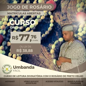 Imagem de capa para o Curso online JOGO DE ROSÁRIO - Leitura Divinatória Com o Rosário de Preto Velho
