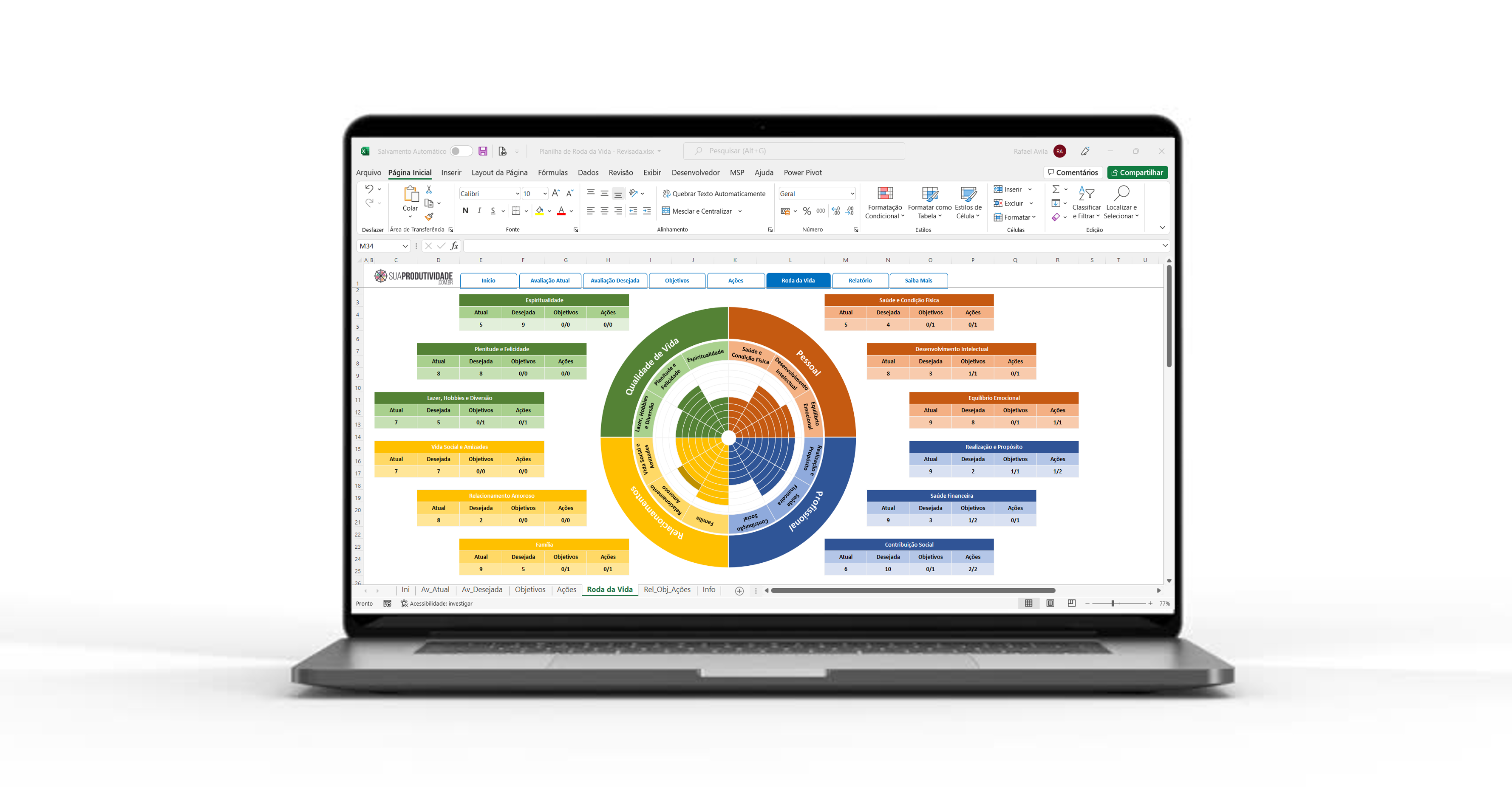 Imagem do curso Planilha de Roda da Vida em Excel