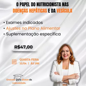 Imagem do curso O PAPEL DO NUTRICIONISTA NAS DOENÇAS HEPÁTICAS E DA VESÍCULA