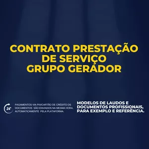 Imagem de capa para o Ebook MODELO DE CONTRATO DE PRESTAÇÃO DE SERVIÇOS EM GRUPO GERADORES